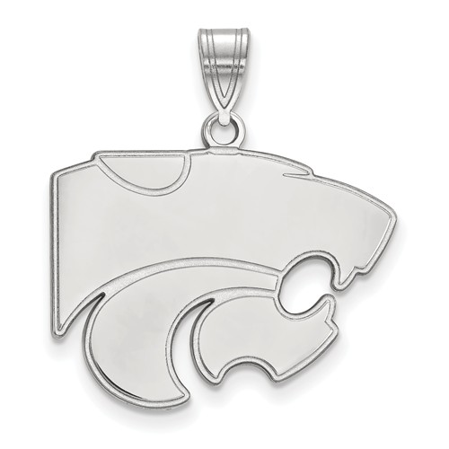 Kansas State University Wildcat Pendant 3/4in Sterling Silver