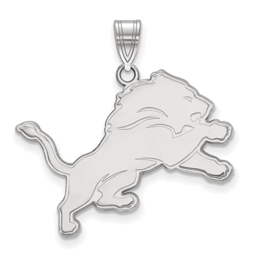 Sterling Silver 7/8in Detroit Lions Pendant