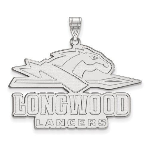 10k White Gold 1in Longwood Lancers Jumbo Pendant