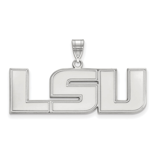 14kt White Gold 5/8in Louisiana State University LSU Pendant