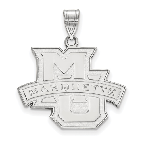 Marquette University Pendant 3/4in 14k White Gold