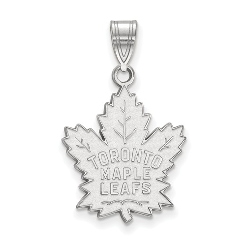 Sterling Silver 3/4in Toronto Maple Leafs Round Pendant