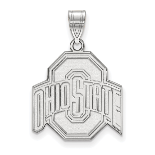 10kt White Gold 3/4in Ohio State University Pendant