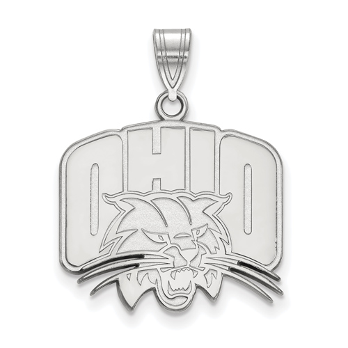 Ohio University Pendant 3/4in 10k White Gold