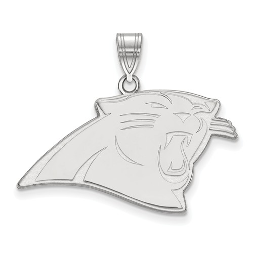 Sterling Silver 3/4in Carolina Panthers Pendant