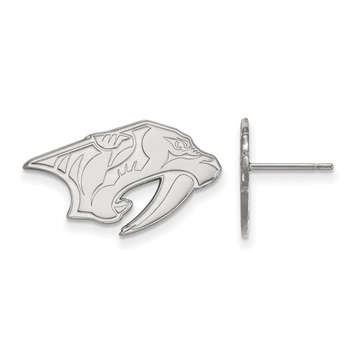 10k White Gold Nashville Predators Post Earrings
