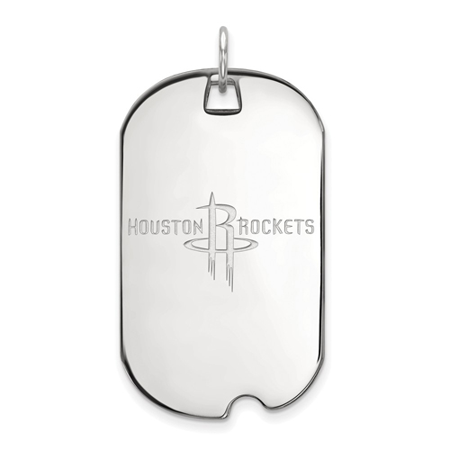 Sterling Silver 1 1/2in Houston Rockets Dog Tag