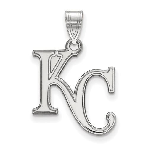 Sterling Silver 3/4in Kansas City Royals KC Pendant
