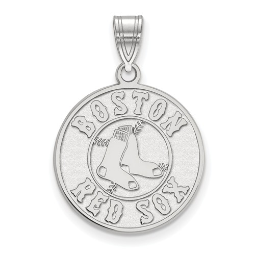 Sterling Silver 3/4in Boston Red Sox Logo Pendant
