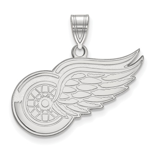 14k White Gold 5/8in Detroit Red Wings Pendant