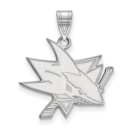 Sterling Silver San Jose Sharks Pendant 3/4in