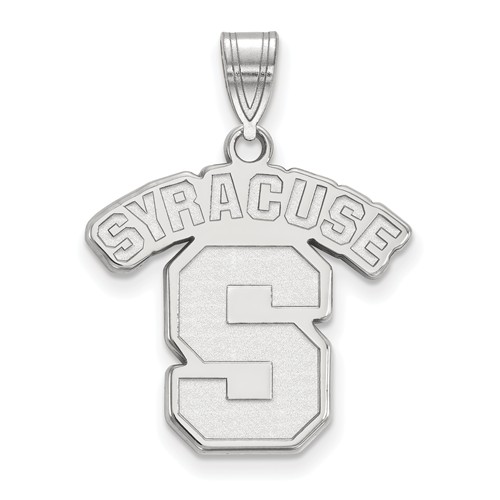 Syracuse University Logo Pendant 3/4in 14k White Gold