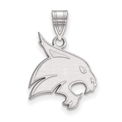 Texas State University Bobcat Pendant 3/4in Sterling Silver
