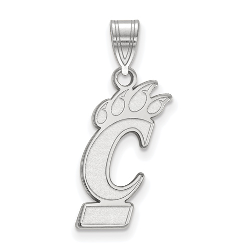 10k White Gold 3/4in University Of Cincinnati Bearcat Pendant