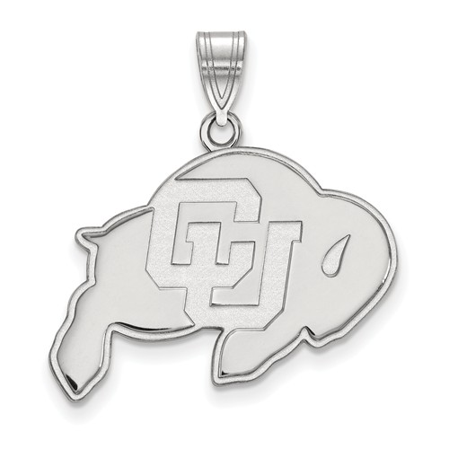University of Colorado Buffalo Pendant 3/4in 10k White Gold