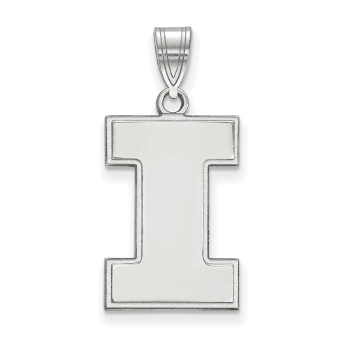 Sterling Silver 3/4in University of Illinois Block I Pendant