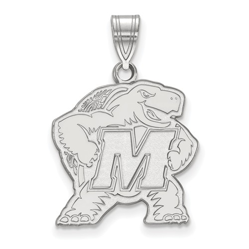 Sterling Silver 3/4in University of Maryland Terrapin Pendant