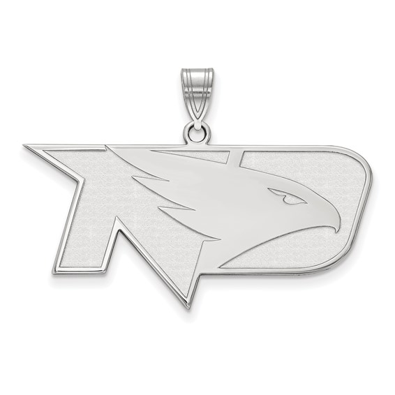 Sterling Silver University of North Dakota Fighting Hawk Logo Pendant 3/4in