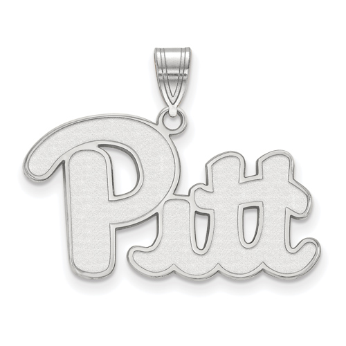 14k White Gold University of Pittsburgh Pitt Pendant 5/8in