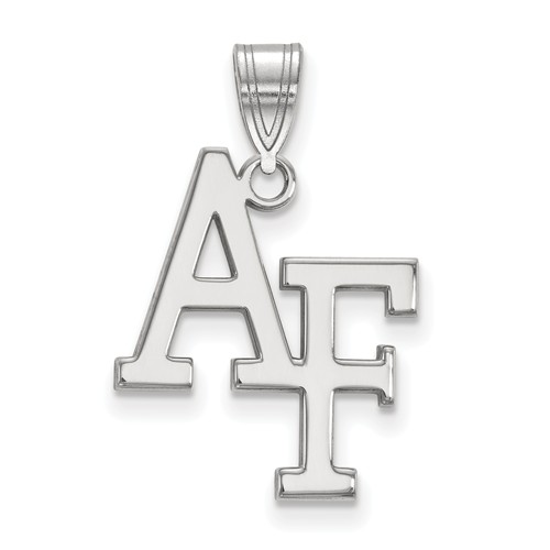 United States Air Force Academy AF Pendant 3/4in 10k White Gold
