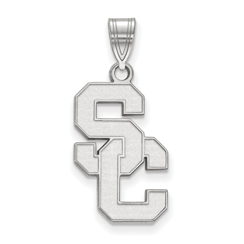 University of Southern California SC Pendant 7/8in 10k White Gold