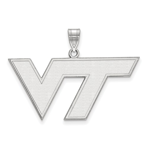 10k White Gold Virginia Tech VT Pendant 3/4in
