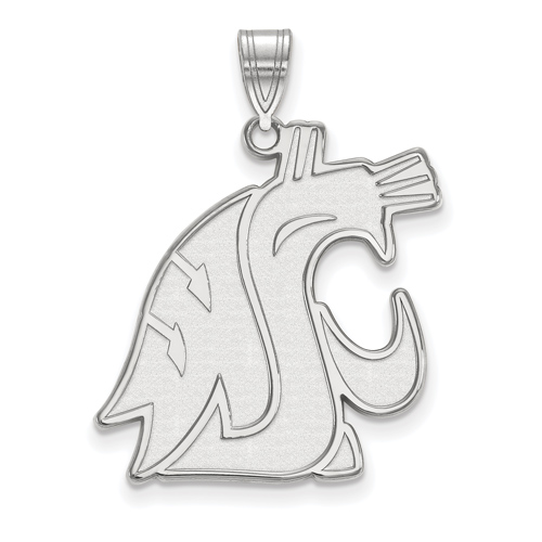 14kt White Gold 1in Washington State University Cougar Head Pendant