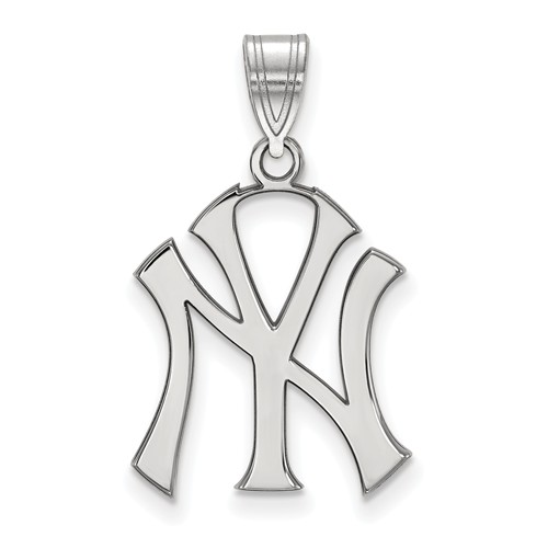 Sterling Silver 3/4in Laser cut New York Yankees Pendant
