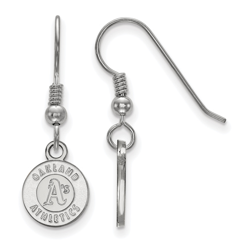 Sterling Silver Extra Small Oakland A's Dangle Earrings