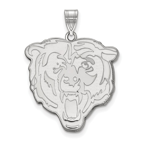 Sterling Silver 1in Chicago Bears Pendant