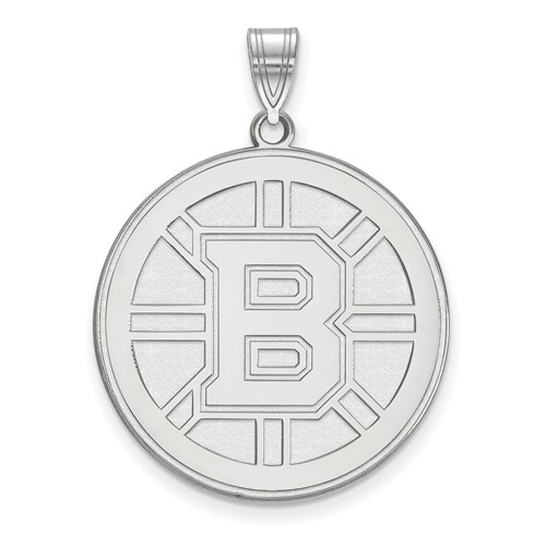 Sterling Silver 1in Boston Bruins Round Pendant