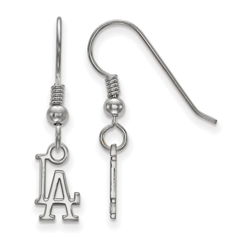 Sterling Silver Los Angeles Dodgers LA Dangle Wire Earrings