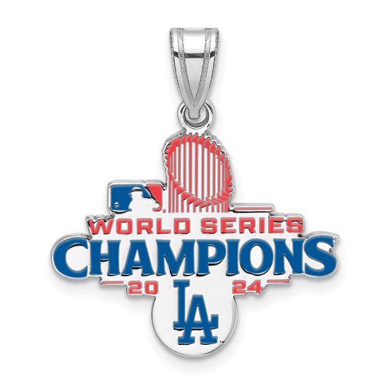 Sterling Silver Los Angeles Dodgers World Series 2024 Enamel Pendant
