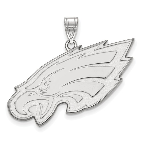 10k White Gold 7/8in Philadelphia Eagles Pendant