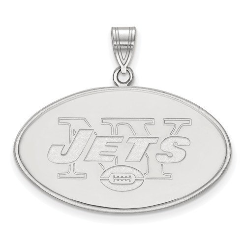 Sterling Silver Extra Large New York Jets Pendant