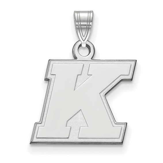Sterling Silver Kent State University K Pendant 1/2in