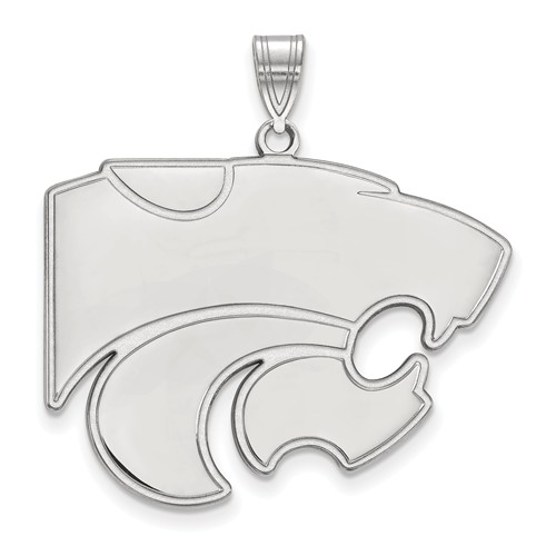 Sterling Silver 1in Kansas State University Wildcat Pendant
