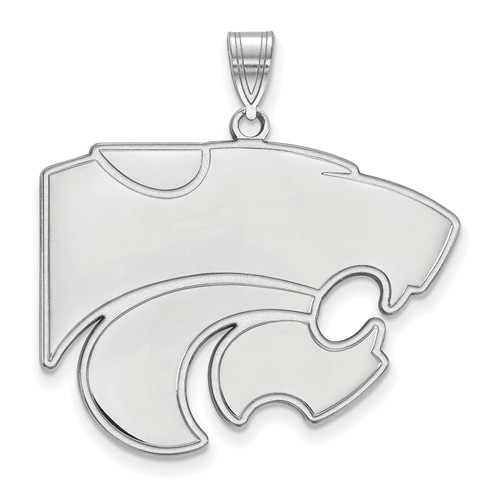 14k White Gold 1in Kansas State University Wildcat Pendant