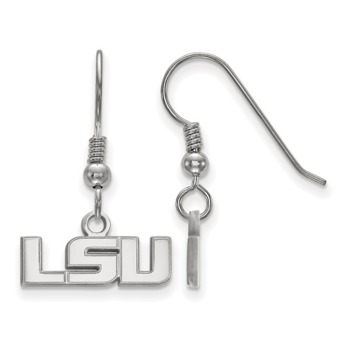 Sterling Silver LSU Extra Small Dangle Earrings