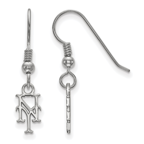 Sterling Silver New York Mets Dangle Wire Earrings