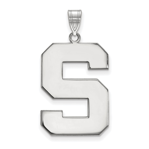 Sterling Silver 1in Michigan State University Block S Pendant
