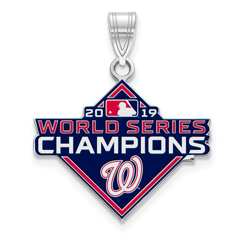 Sterling Silver Washington Nationals World Series 2019 Enamel Pendant