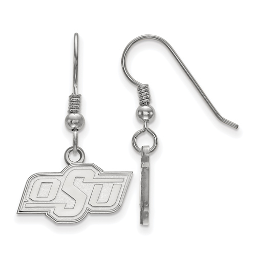 Silver Oklahoma State University OSU Extra Small Dangle Earrings