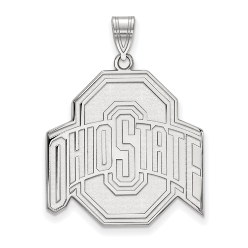 Sterling Silver 1in Ohio State University Logo Pendant