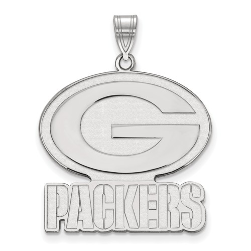 Sterling Silver 1in Green Bay Packers Pendant