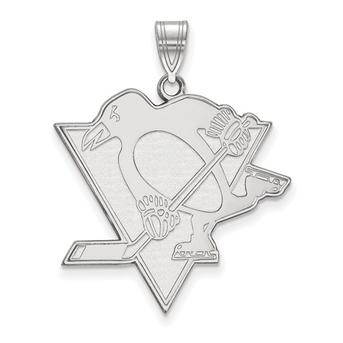 Sterling Silver 1in Pittsburgh Penguins Pendant