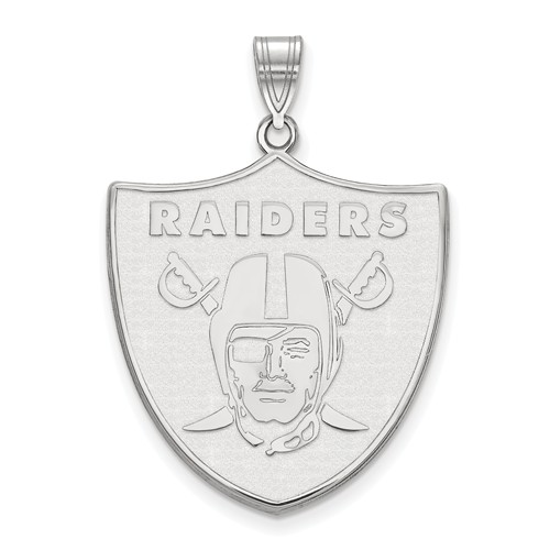 Sterling Silver 1 1/8in Oakland Raiders Pendant