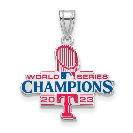 Sterling Silver Texas Rangers World Series 2023 Enamel Pendant