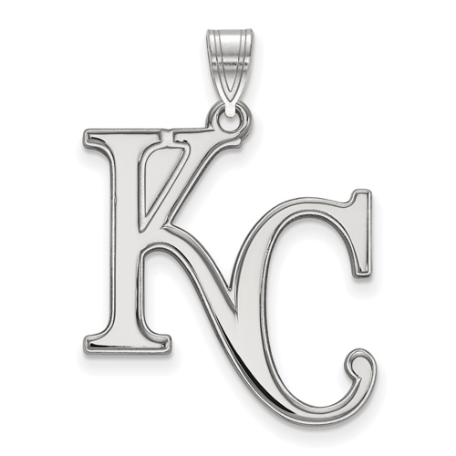 14kt White Gold 1in Kansas City Royals KC Logo Pendant