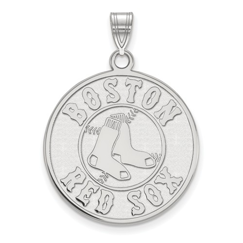 14kt White Gold 1in Boston Red Sox Pendant